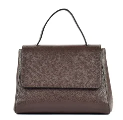 Borsa a mano e tracolla in pelle 20017 moro