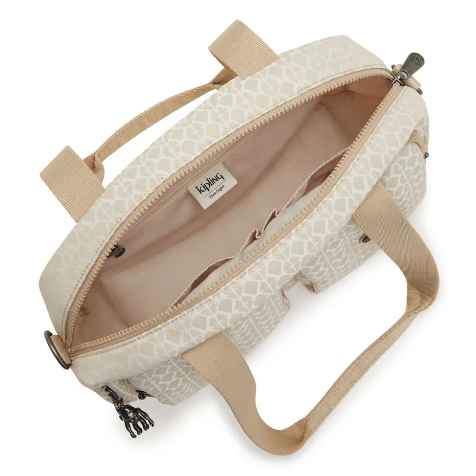 Borsa a mano e tracolla Kipling Cool Defea Signature Beige