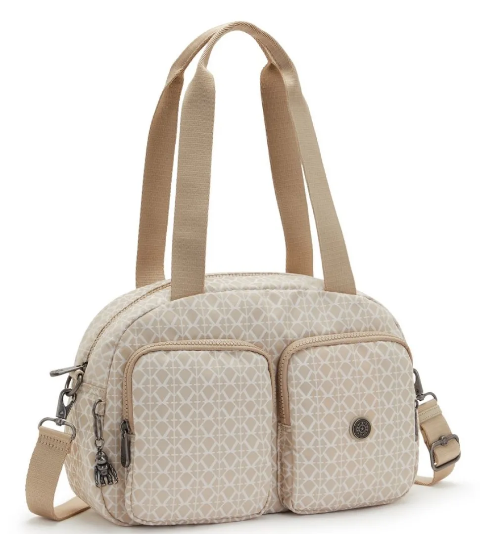 Borsa a mano e tracolla Kipling Cool Defea Signature Beige