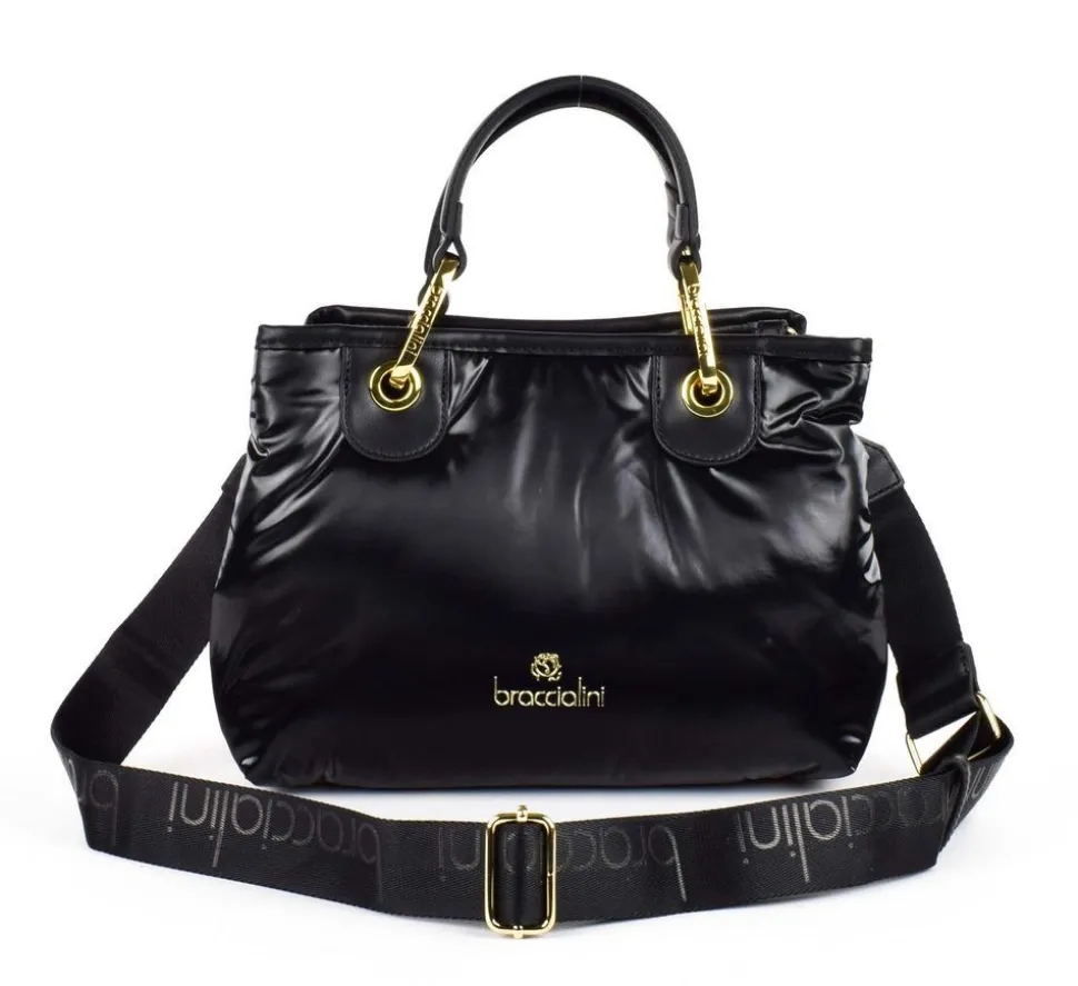 Borsa a mano piccola Braccialini Beth Puffy Nero
