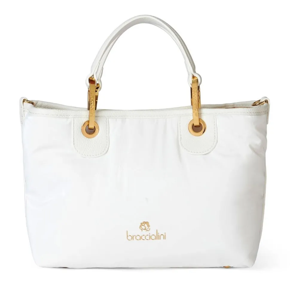 Borsa a mano piccola Braccialini Beth Puffy Bianca
