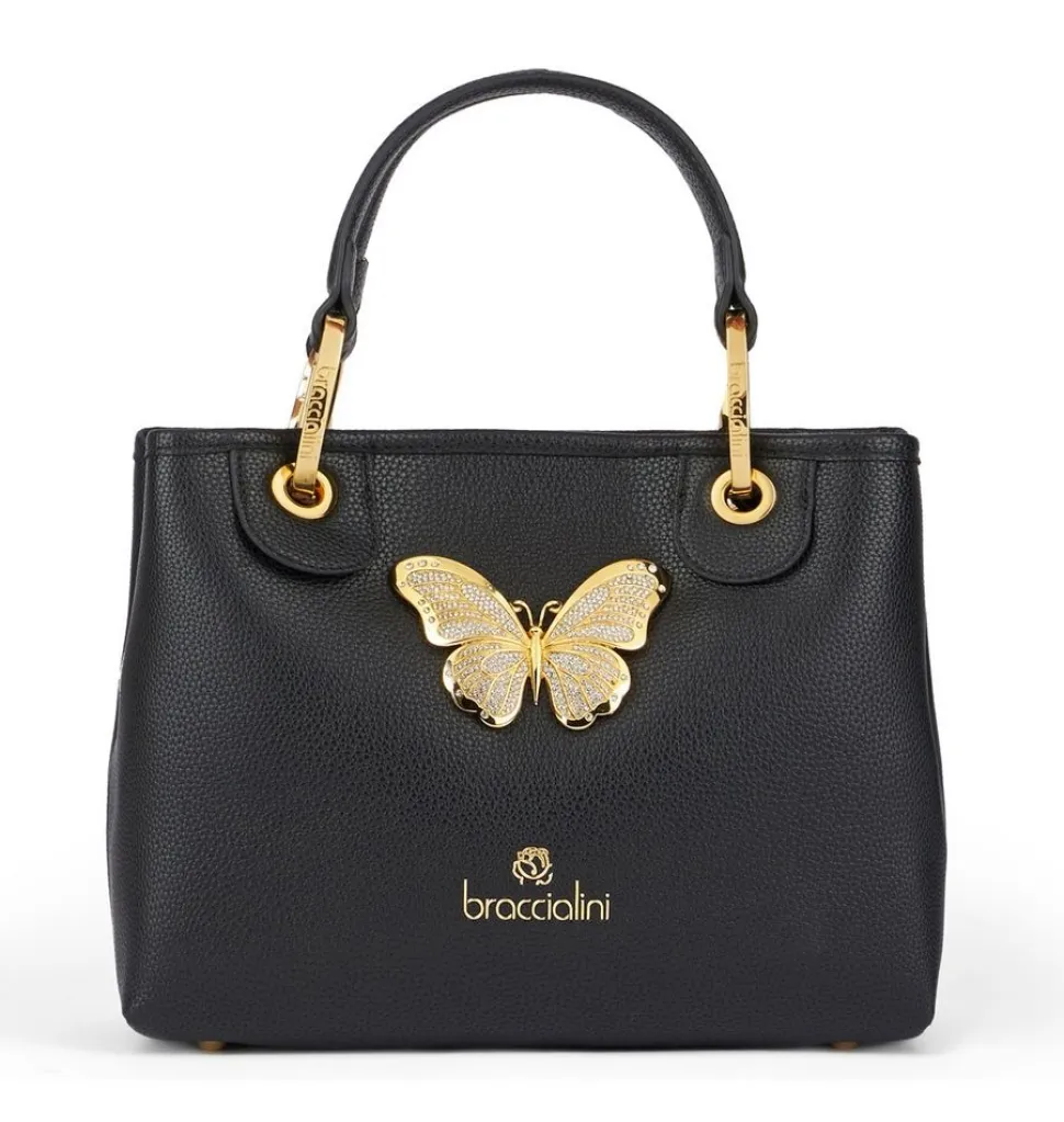 Borsa a mano piccola Braccialini Beth Jewels Nera