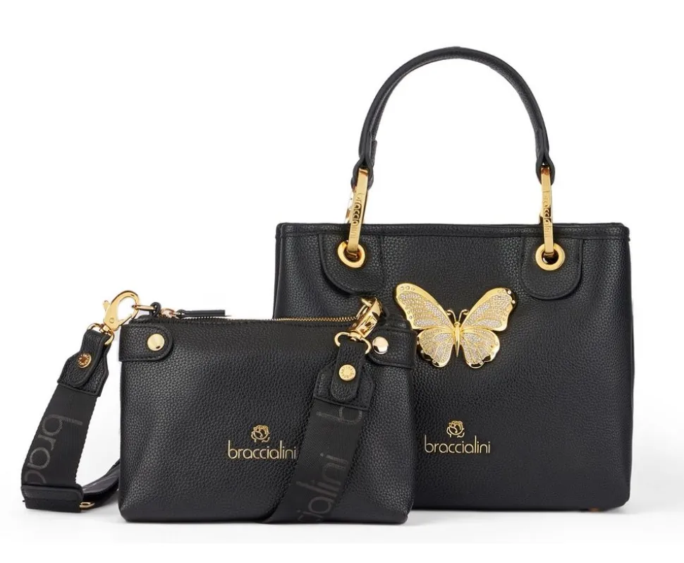 Borsa a mano piccola Braccialini Beth Jewels Nera