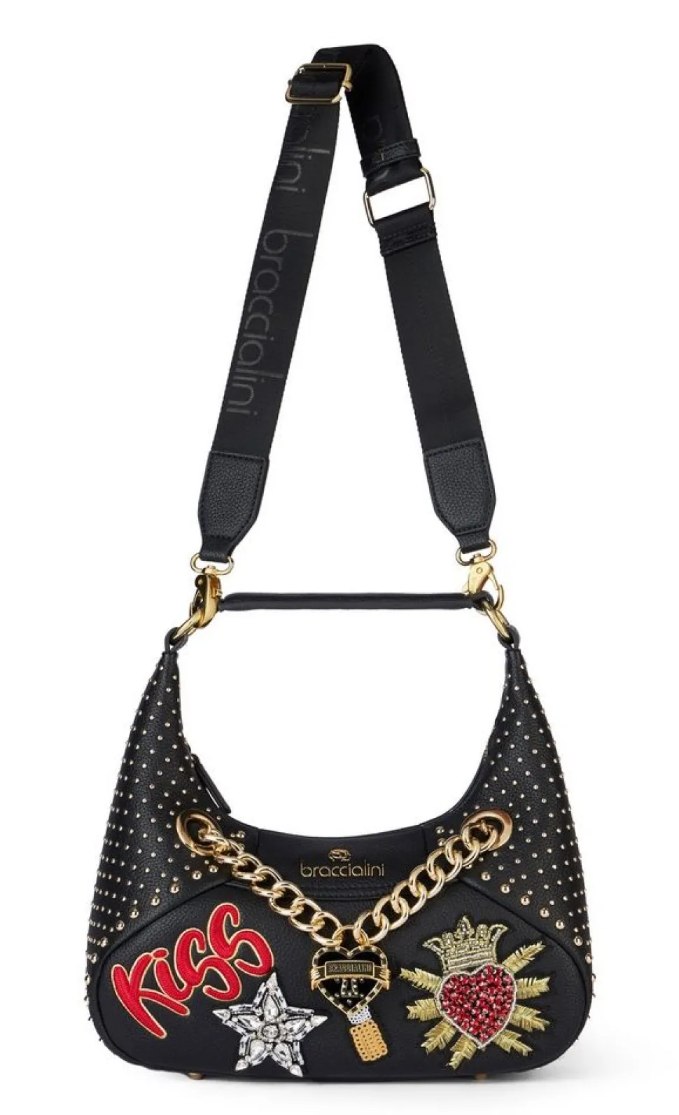 Borsa a spalla e tracolla Braccialini Rock Nera