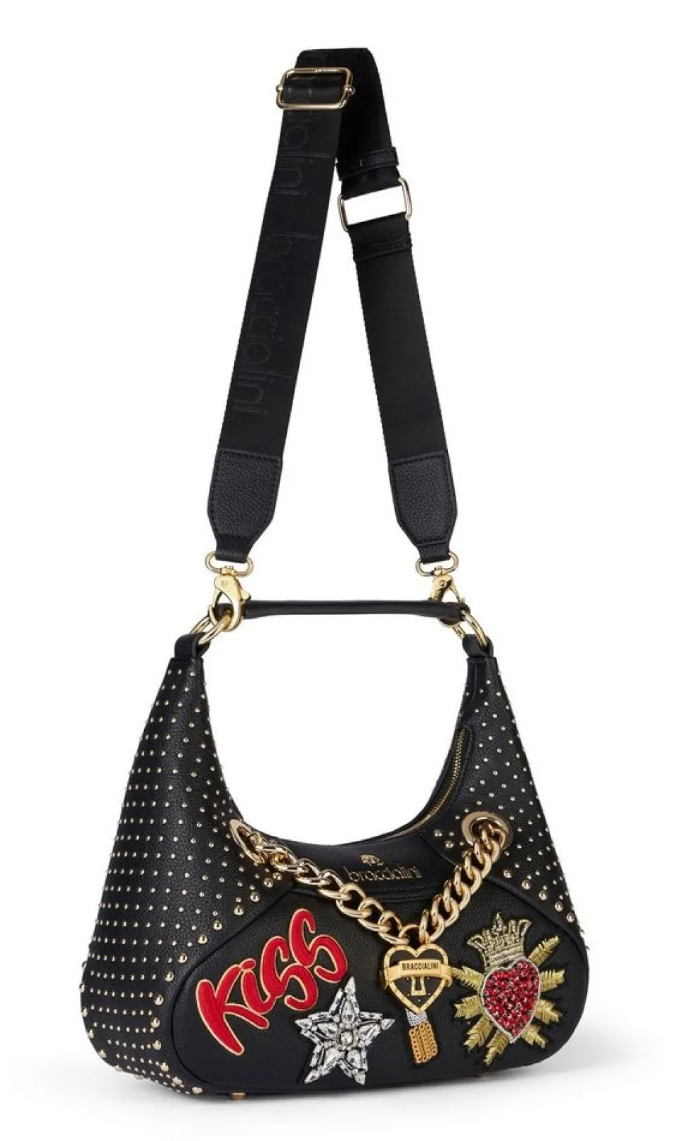 Borsa a spalla e tracolla Braccialini Rock Nera