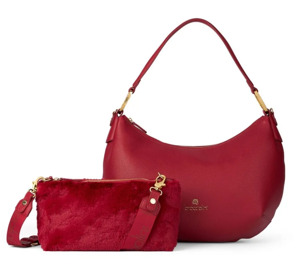 Borsa a spalla e tracolla Braccialini Beth Rossa