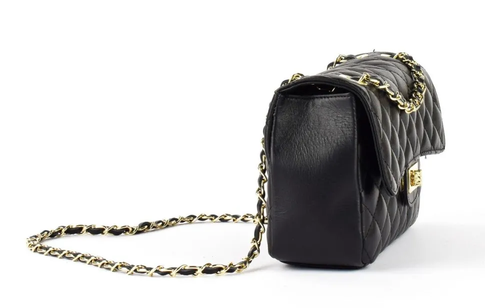 Borsa a spalla e tracolla in pelle BP25 Nero