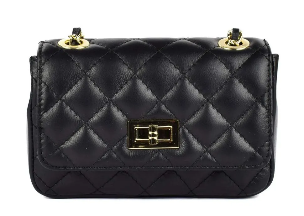 Borsa a spalla e tracolla in pelle BP26 Nero