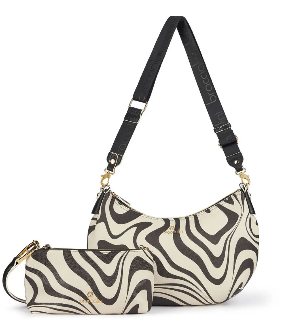 Borsa a tracolla Braccialini Beth Print Zebra