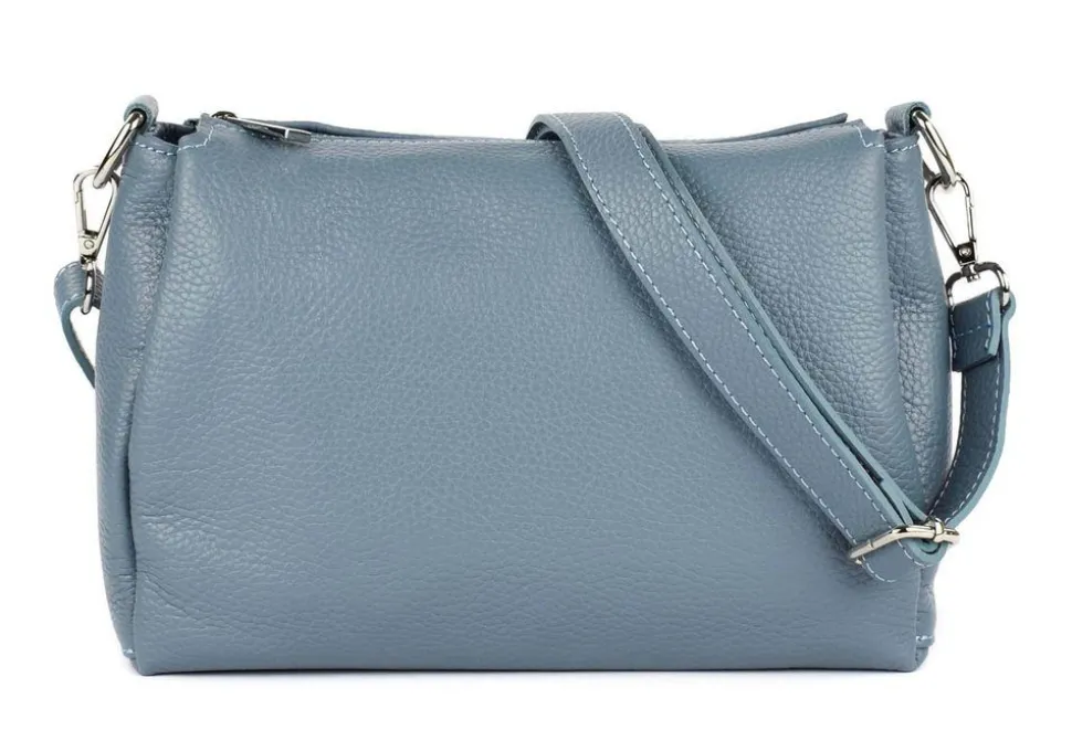 Borsa a tracolla in pelle 20103 Azzurra