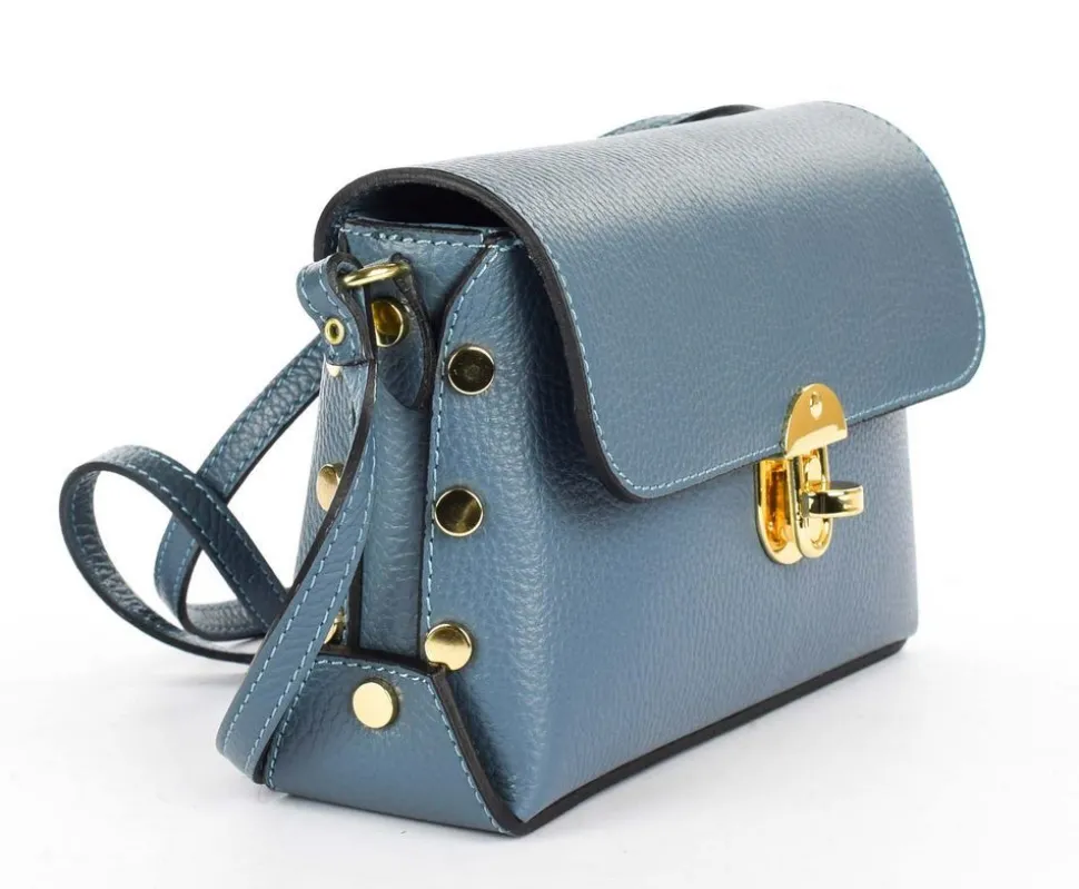 Borsa a tracolla in pelle 20001 Azzurra