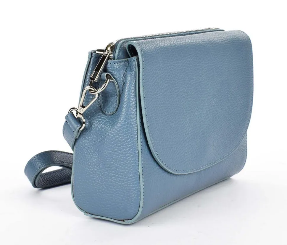 Borsa a tracolla in pelle 20008 Azzurro