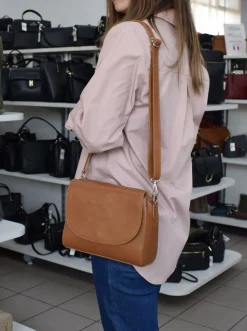 Borsa a tracolla in pelle 20008 Beige