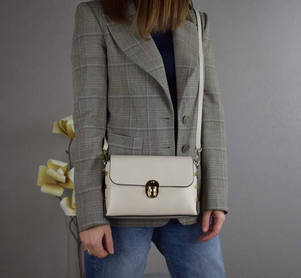 Borsa a tracolla in pelle 20001 Beige
