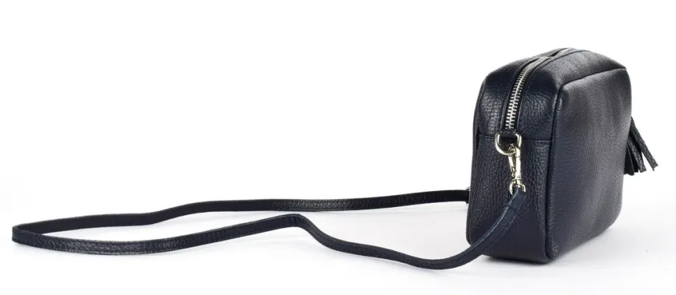 Borsa a tracolla in pelle BP06 Blu