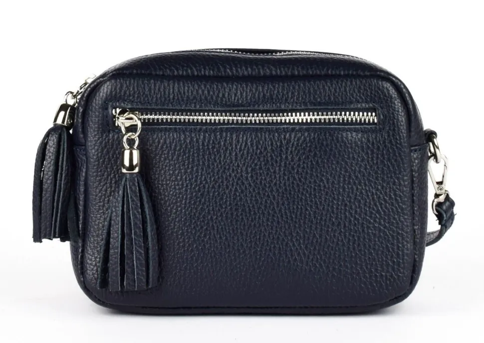 Borsa a tracolla in pelle BP06 Blu