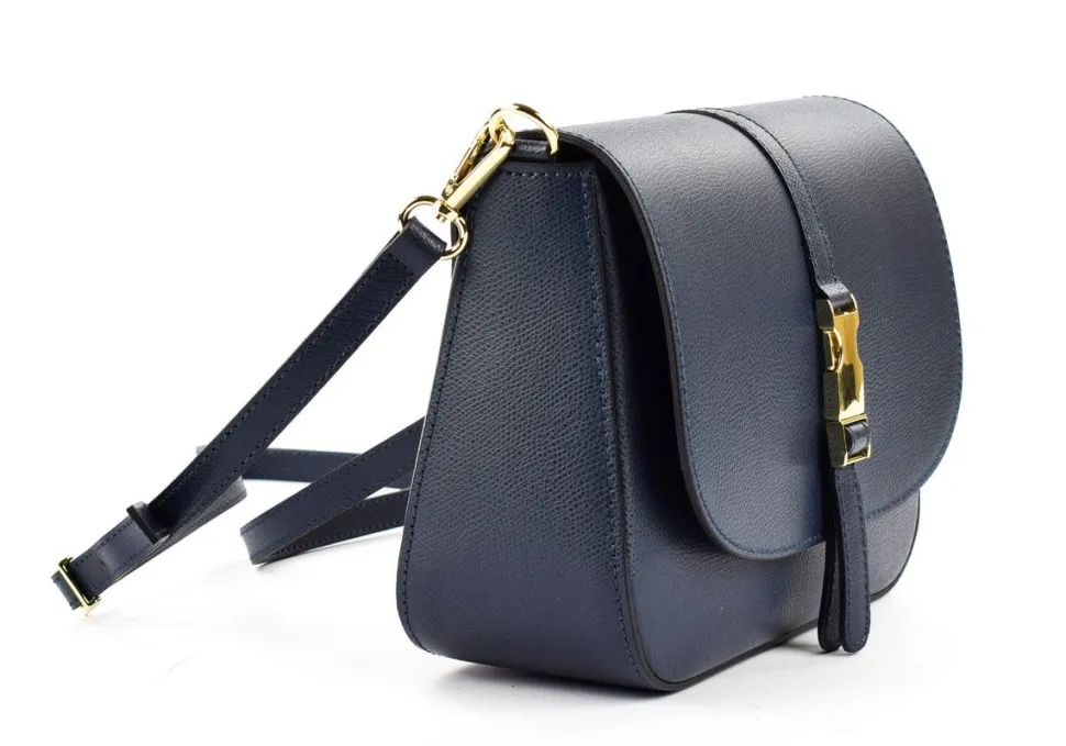 Borsa a tracolla in pelle BP30 Blu