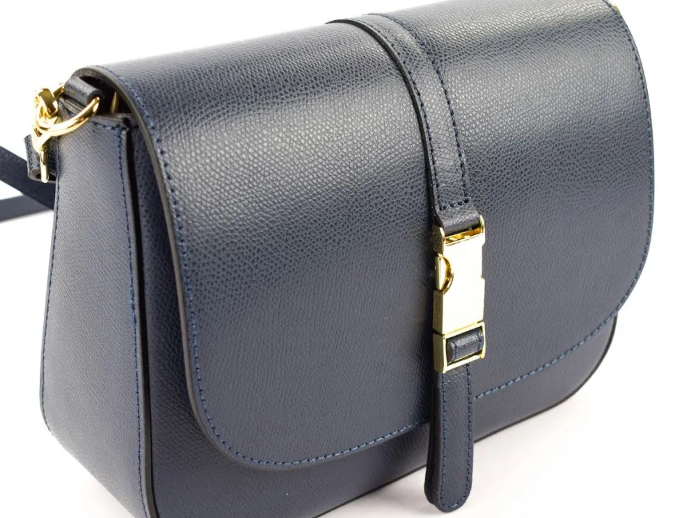 Borsa a tracolla in pelle BP30 Blu