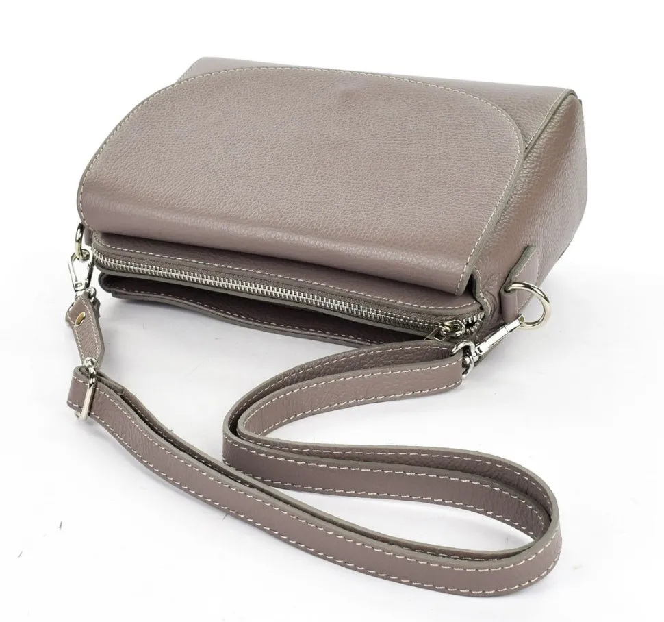 Borsa a tracolla in pelle 20008 Grigia