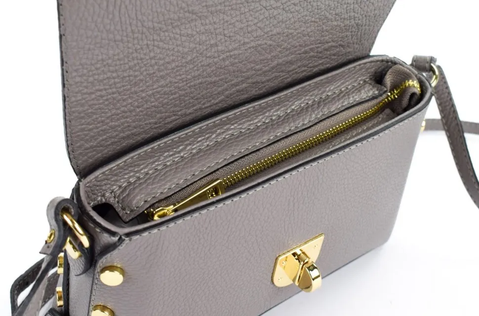 Borsa a tracolla in pelle 20001 Grigio