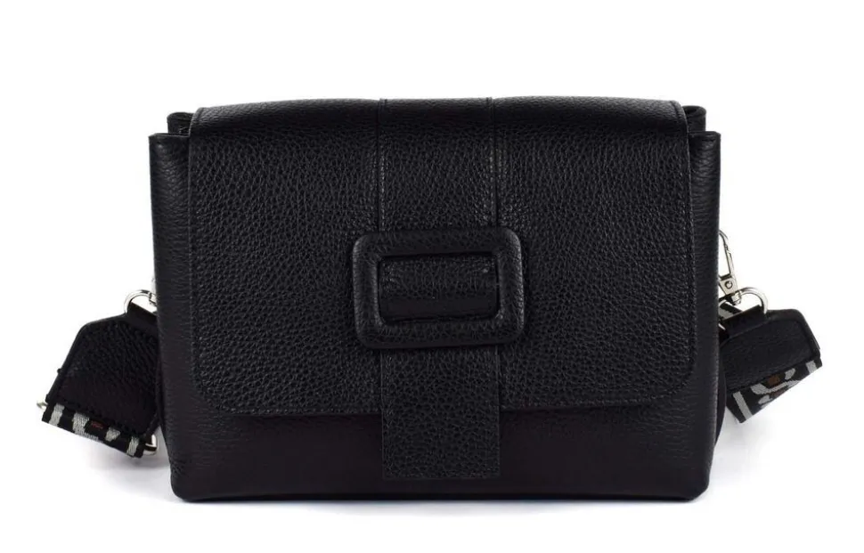 Borsa a tracolla in pelle 20171 Nero