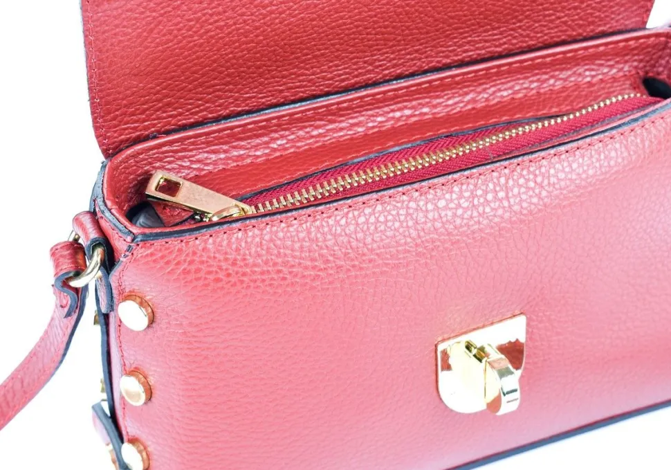 Borsa a tracolla in pelle 20001 Rossa