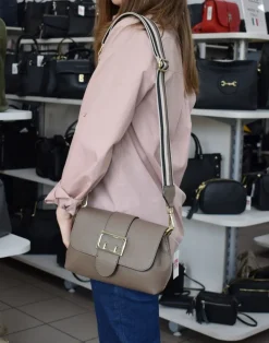 Borsa a tracolla in pelle 20161 Taupe