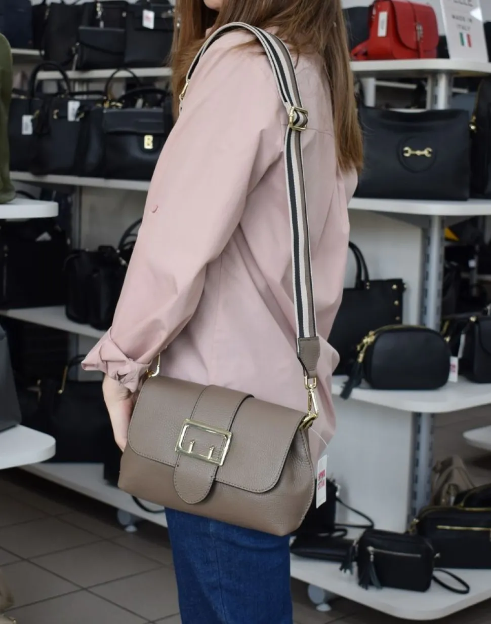 Borsa a tracolla in pelle 20161 Taupe