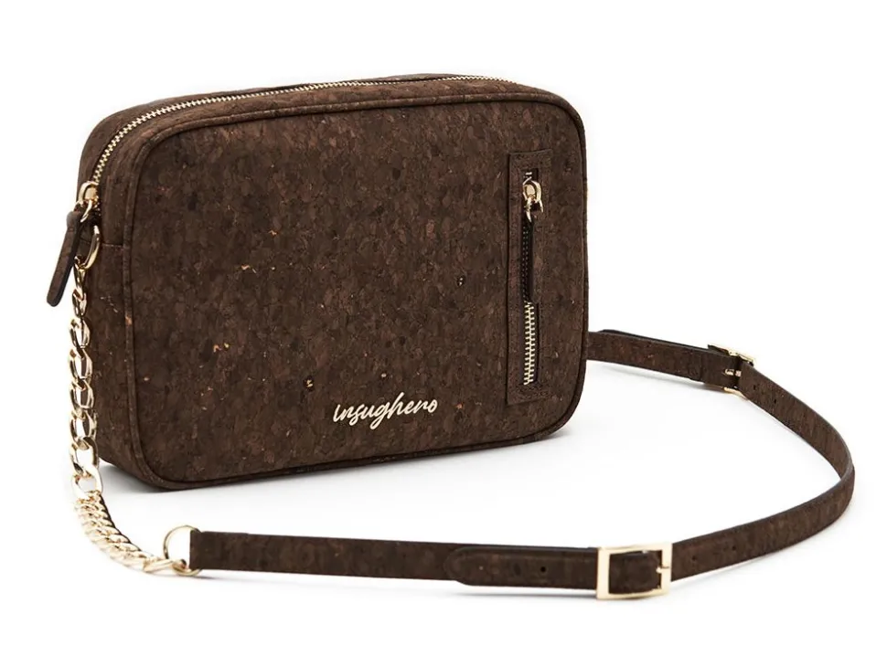 Borsa a tracolla piccola Insughero Cortina Marrone