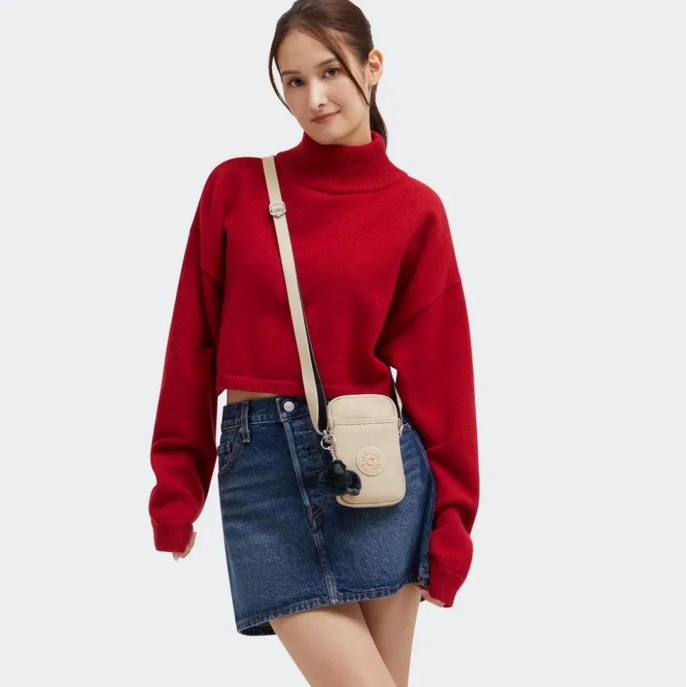 Borsa a tracolla piccola Kipling Tally Back to Beige