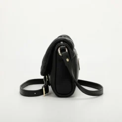 Borsa a tracolla trapuntata con strass Mimì-Muà Nera
