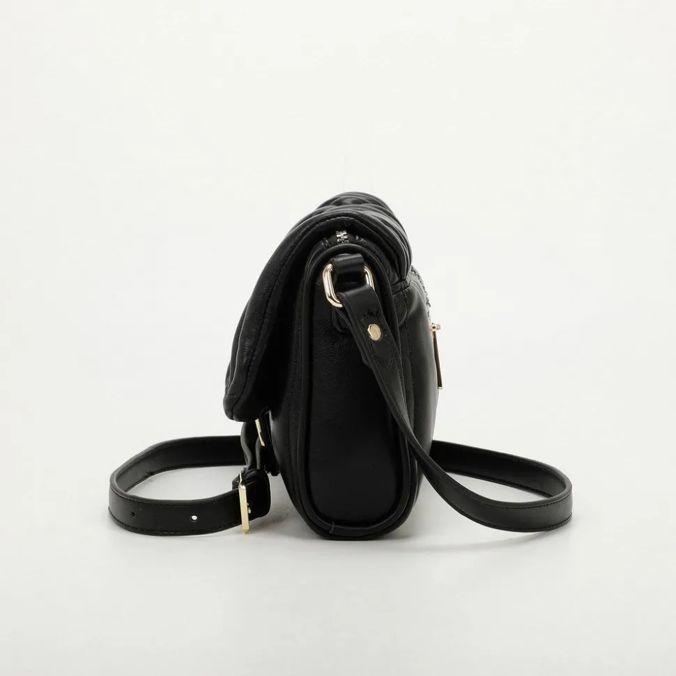 Borsa a tracolla trapuntata con strass Mimì-Muà Nera