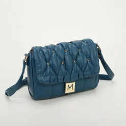 Borsa a tracolla trapuntata con strass Mimì-Muà Ottanio