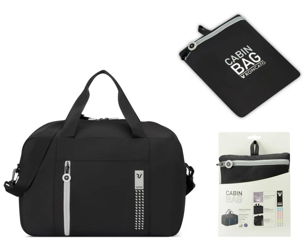 Borsa cabina pieghevole 40x25x20 Roncato Compact 2011 Nero Fumo