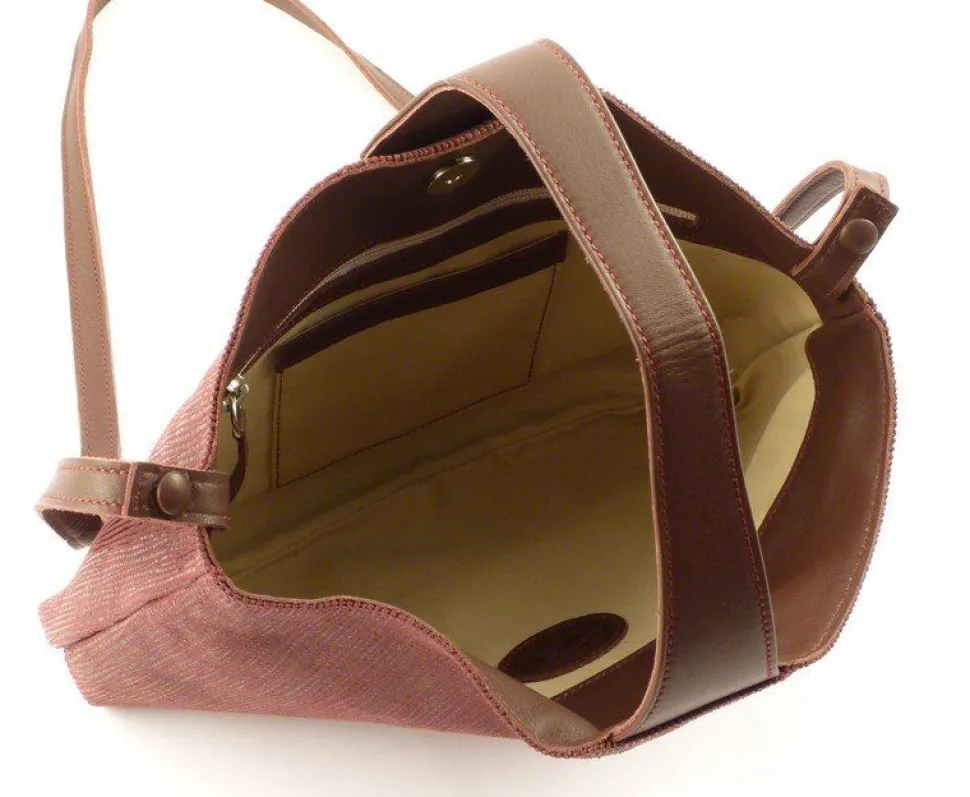 Borsa donna Emporio Cattani Eva Righe Bordeaux