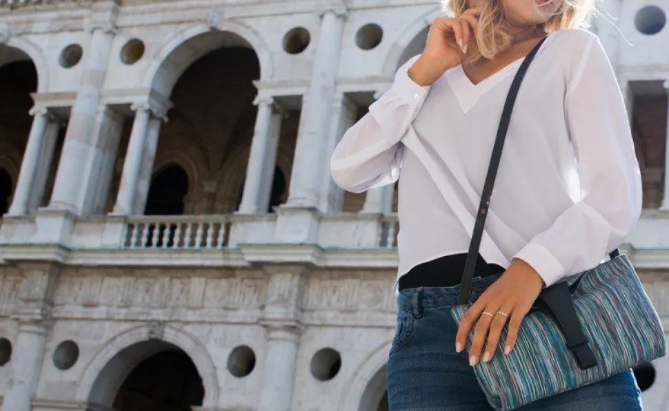 Borsa donna Emporio Cattani Eva Righe Bordeaux