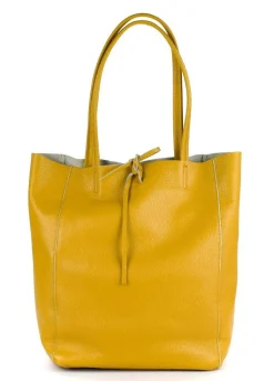 Borsa shopper in pelle 20056 Ocra
