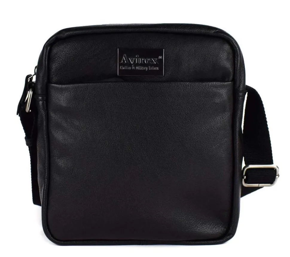 Borsa tracolla uomo in pelle Avirex Mayday MDY06 Black
