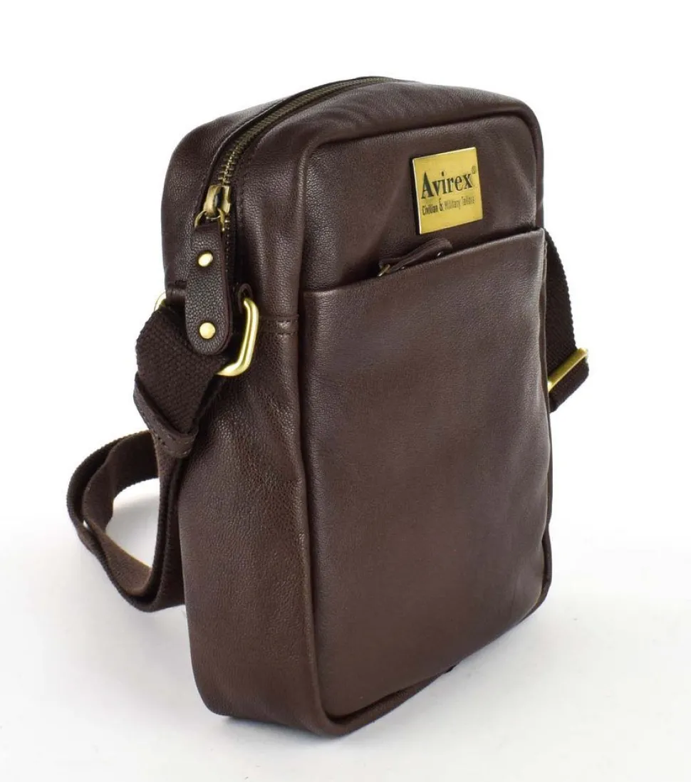 Borsa tracolla uomo in pelle Avirex Mayday MDY02 Brown
