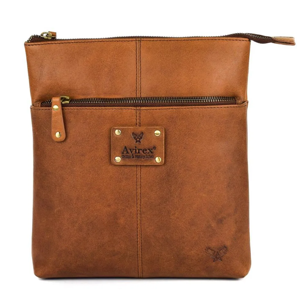 Borsa tracolla uomo in pelle Avirex Durango 02 Cognac