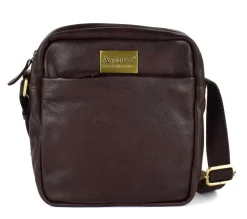 Borsa tracolla uomo in pelle Avirex Mayday MDY06 Brown