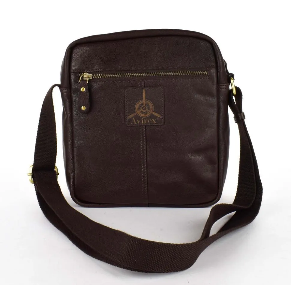 Borsa tracolla uomo in pelle Avirex Mayday MDY06 Brown