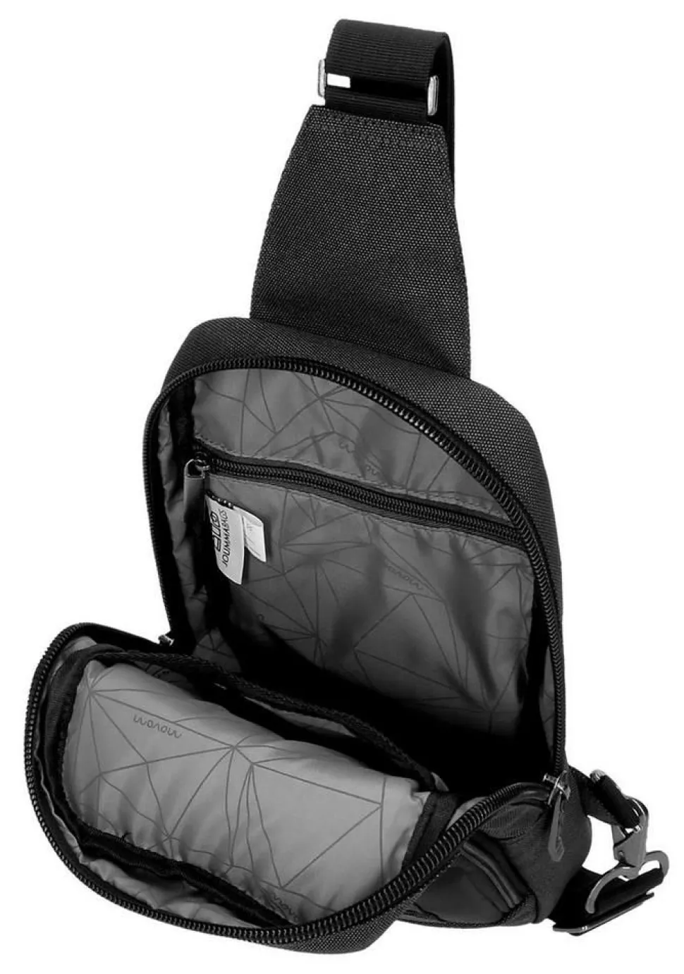 Borsa uomo monospalla Movom Trimmed Nero