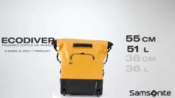 Borsone con ruote pieghevole Samsonite Ecodiver 4 in 1 Giallo