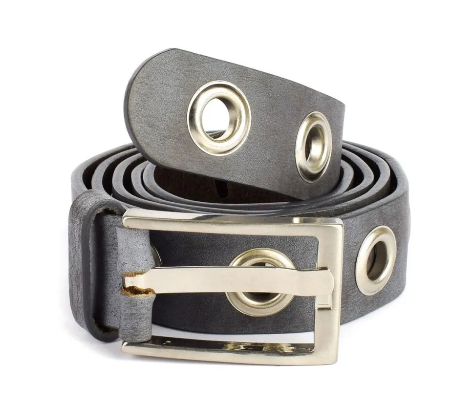 Cintura con borchie in pelle SIMPLYUP 1019 Grigia