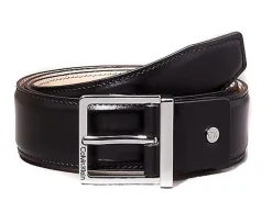Cintura in pelle Calvin Klein Sleek Square Nera