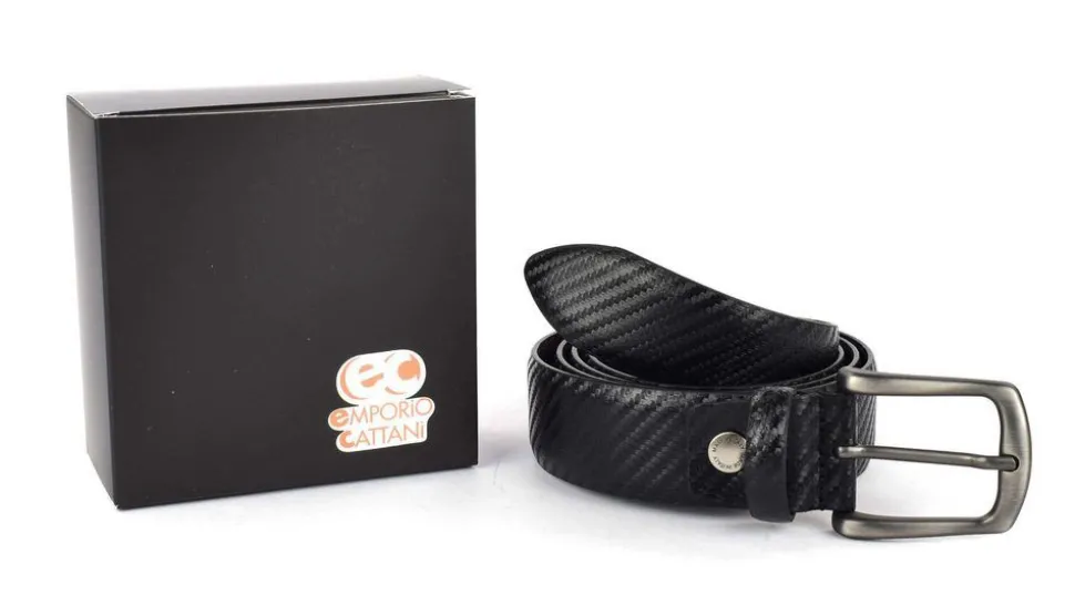 Cintura in pelle Emporio Cattani 06 Nera Carbonio