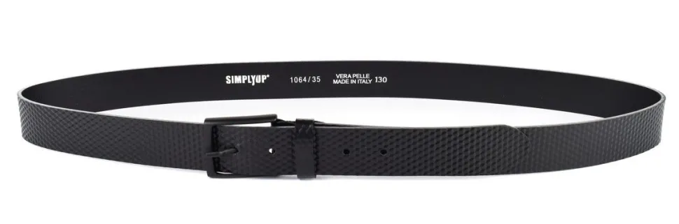 Cintura in pelle SIMPLYUP 1064 Nera Carbonio