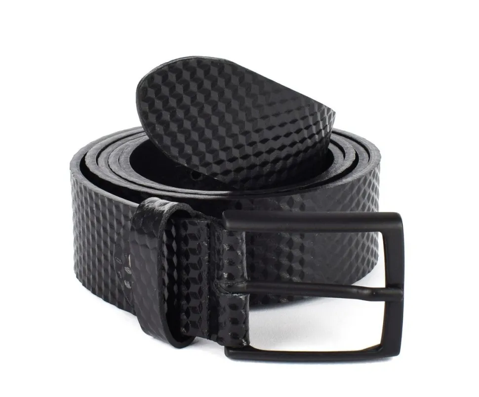Cintura in pelle SIMPLYUP 1064 Nera Carbonio