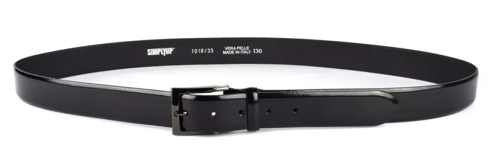 Cintura uomo in pelle lucida SIMPLYUP 1018 Nera